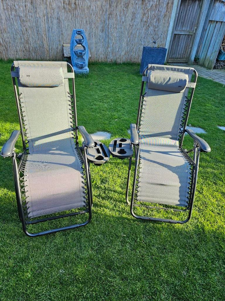 2x Human Nature Relaxstoelen - Comfortabel en Verstelbaar, Caravans en Kamperen, Kampeermeubelen, Ophalen, Gebruikt, Campingstoel