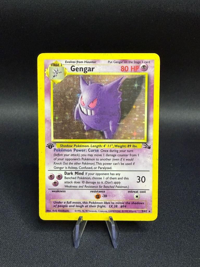 Gengar - Fossil 1st Edition, Ophalen, Gebruikt, Losse kaart, Foil