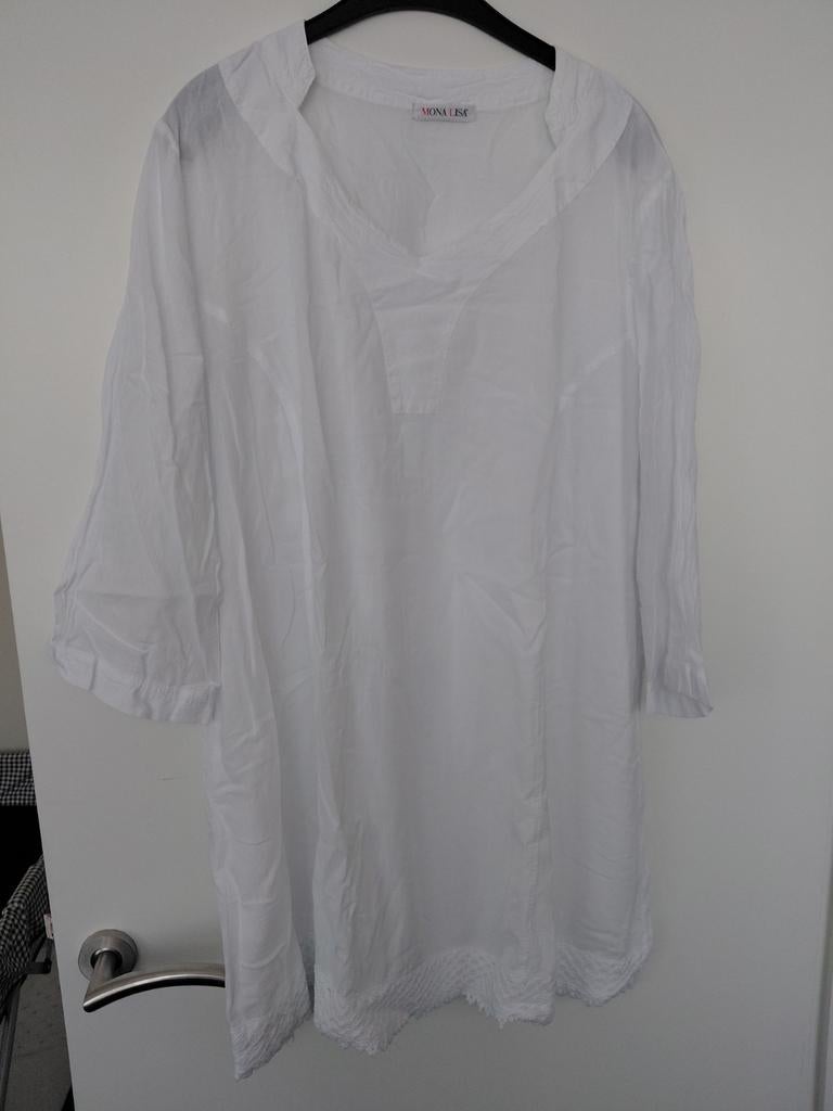 Te Koop: MONA LISA Tuniek,  mt 46. Wit. (J-121)., Mona Lisa, Ophalen of Verzenden, Zo goed als nieuw, Blouse of Tuniek