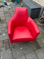 4 Rode Bert Plantagie eetkamerstoelen op wieltjes, Ophalen, Gebruikt, Leer, Vier