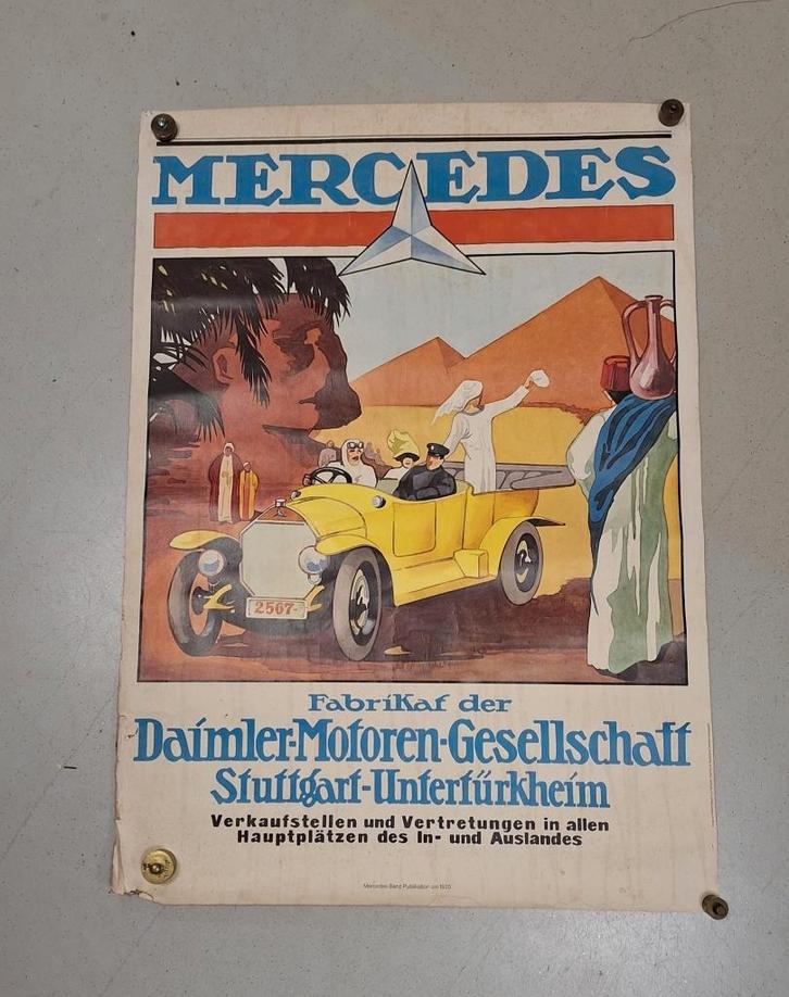 *Litho promotieposter Mercedes Daimer 1920, Antiek en Kunst, Kunst | Litho's en Zeefdrukken, Ophalen of Verzenden