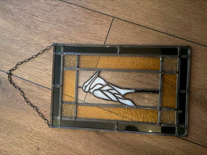 Glas in lood ADO Den Haag ooievaar, Antiek en Kunst, Antiek | Glas en Kristal, Ophalen of Verzenden