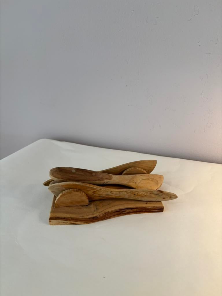 Vintage houten botermesjes, Huis en Inrichting, Keuken | Bestek, *, Gebruikt, Verzenden, *