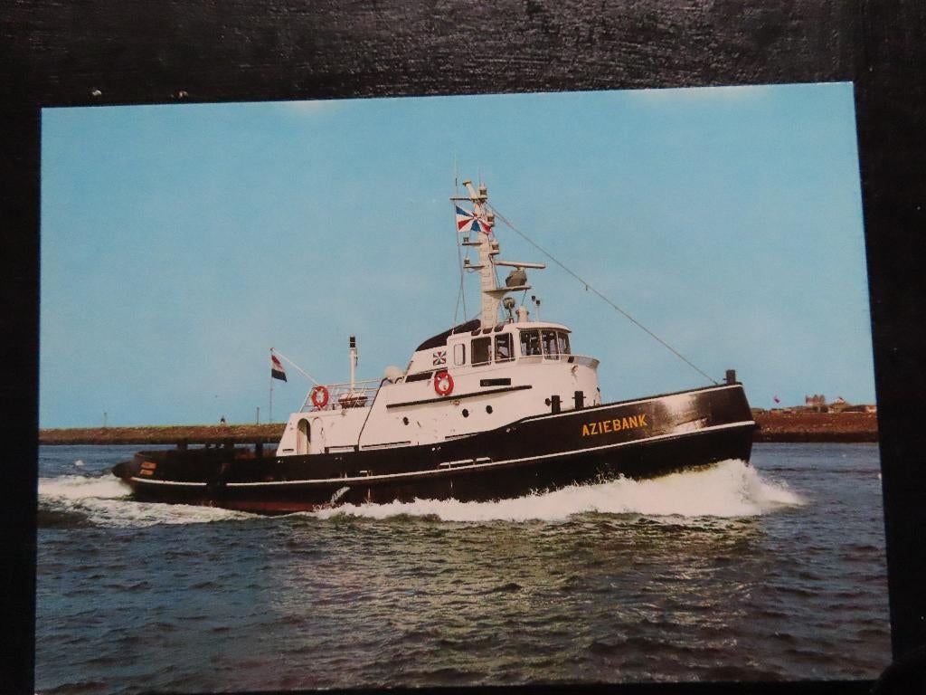 ansichtkaart sleepboot "Aziebank", Ophalen of Verzenden, Nieuw, Motorboot, Kaart, Foto of Prent