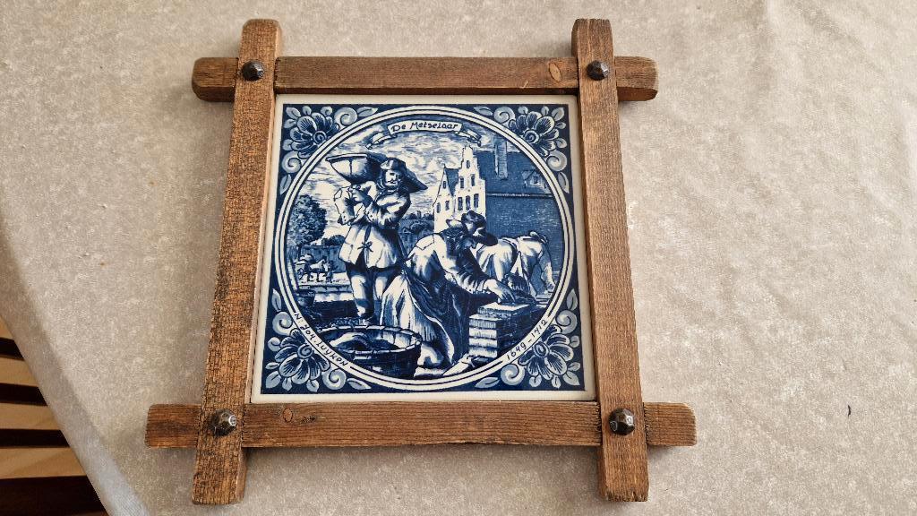 delfts blauwe tegel de metselaar, Antiek en Kunst, Ophalen of Verzenden