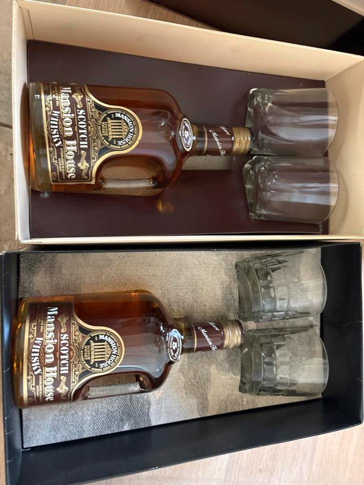 Mansion House Scotch Whisky met Glazen (2 sets), Verzamelen, Wijnen, Nieuw, Overige typen, Overige gebieden, Ophalen