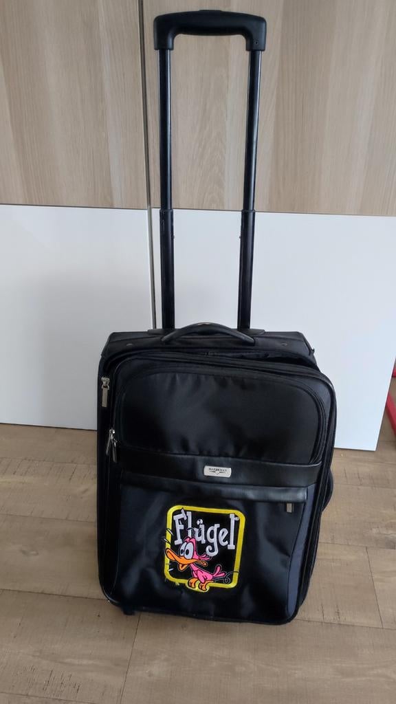 Flügel Rolkoffertje - Zwart met uitschuifbare handgreep, Ophalen, 40 tot 60 cm, Wieltjes, Gebruikt