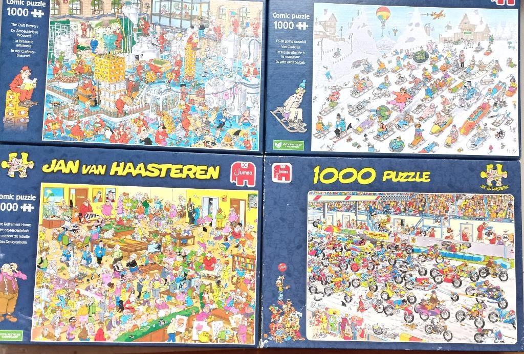 Jan van Haasteren puzzels 1000 en 950 stukjes, Ophalen of Verzenden, 500 t/m 1500 stukjes, Gebruikt, Legpuzzel