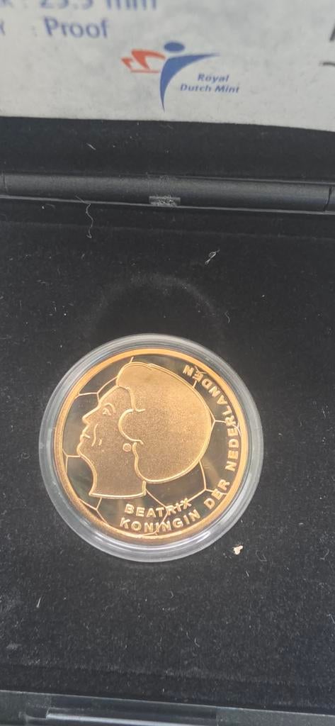 5 Gulden EK 2000 Proof Munt Koningin Beatrix, Postzegels en Munten, Munten | Nederland, Ophalen of Verzenden, Koningin Beatrix