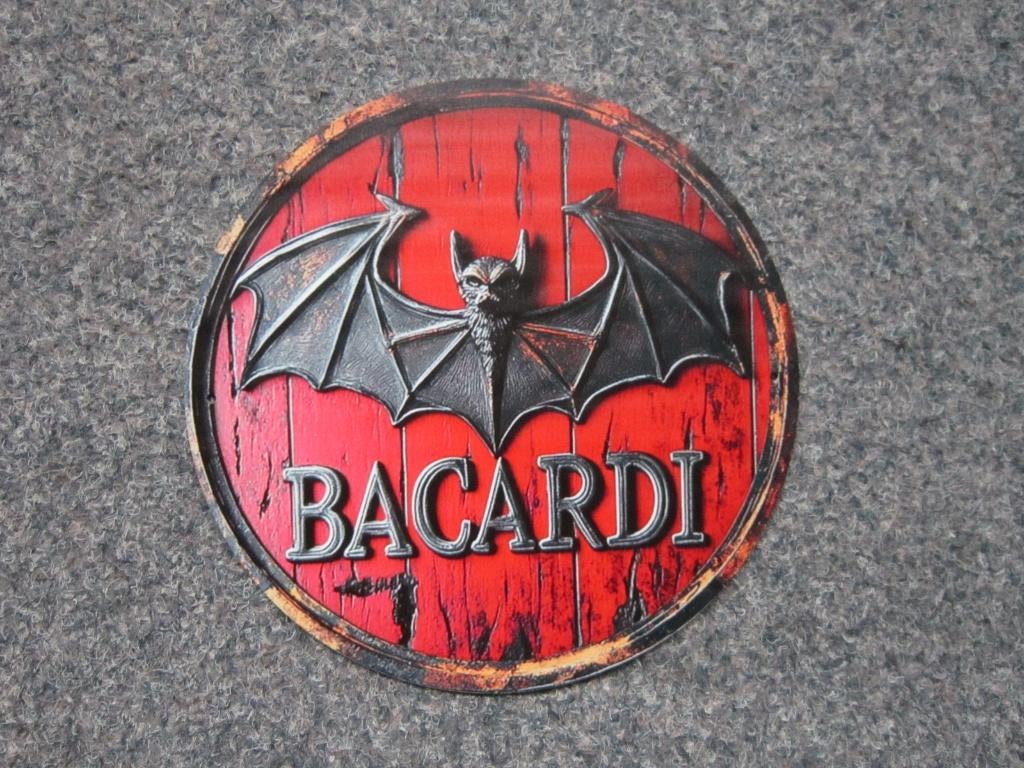 BACARDI ALUMINIUM RECLAMEBORD, Ophalen, Nieuw, Reclamebord
