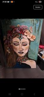 Schilderij India Flower €125, Ophalen of Verzenden