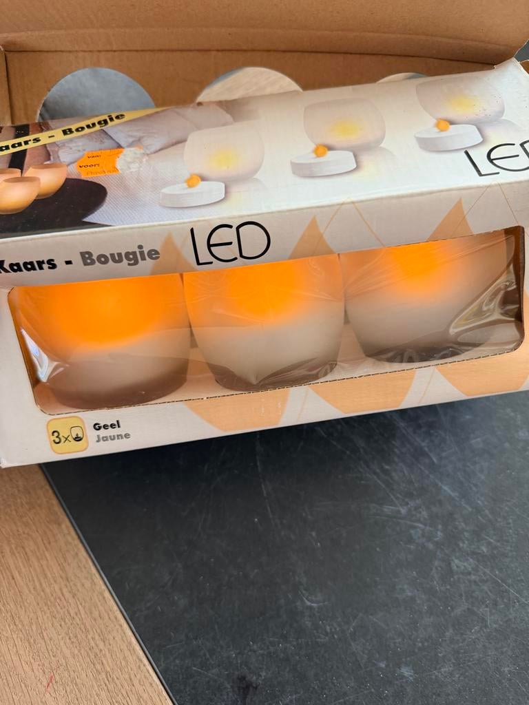 3 LED lampjes in houders, Kunststof, Gebruikt, Wit, Ophalen of Verzenden