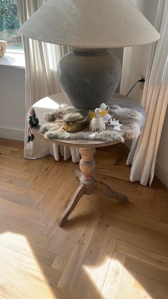 Bijzettafel sober en stoer, 45 tot 60 cm, Minder dan 55 cm, Rond, Ophalen of Verzenden