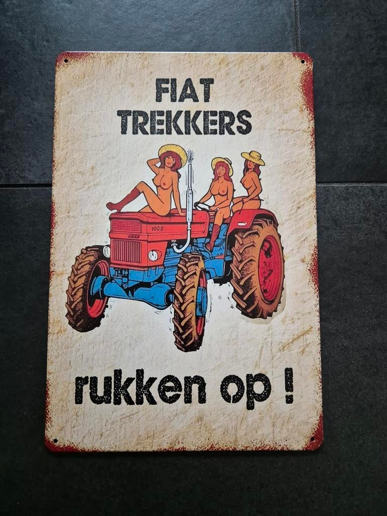 Fiat trekkers rukken op reclamebord, Ophalen of Verzenden, Nieuw, Reclamebord
