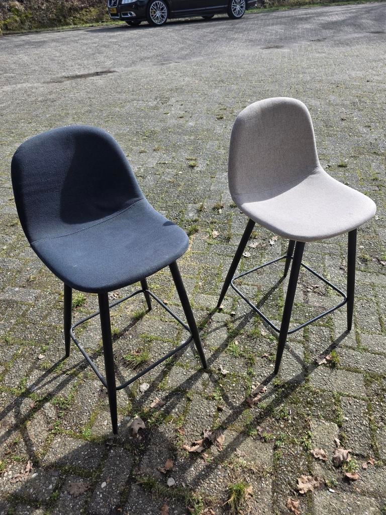 barkrukken met stoffen zitting, Huis en Inrichting, Barkrukken, 5 krukken of meer, Ophalen, Gebruikt, 60 tot 90 cm