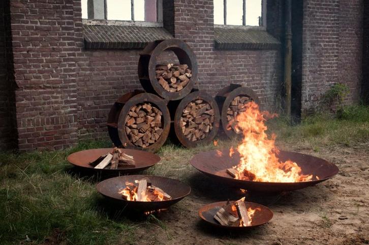 vuurschaal, vuurkorf van cortenstaal, Tuin en Terras, Vuurschalen, Nieuw, Ophalen of Verzenden