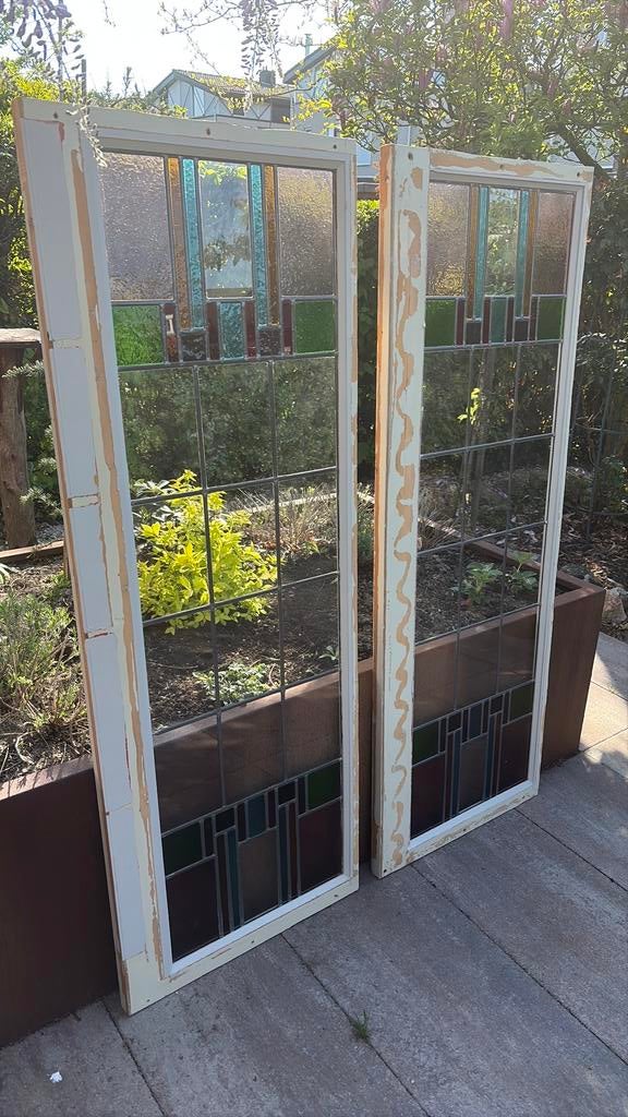 Glas in lood raam, Antiek en Kunst, Ophalen