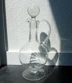 Oude glazen karaf glas met geslepen stop, Ophalen of Verzenden