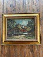 Oud Hollands landschap schilderij met boerderij, Antiek en Kunst, Kunst | Schilderijen | Klassiek, Ophalen of Verzenden