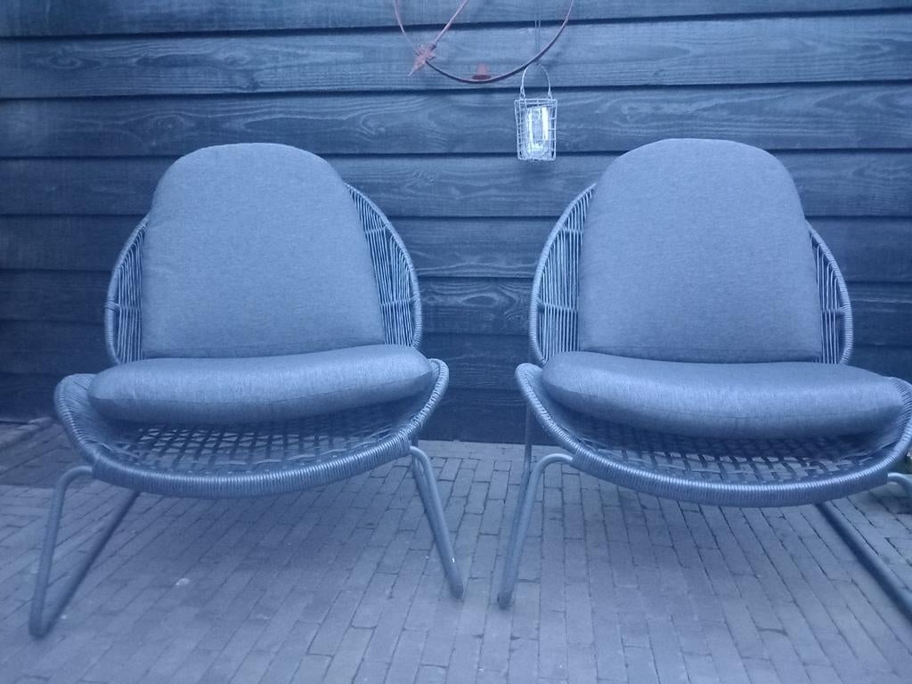 2 lounch stoelen met 1 voetenbankje in hetzelfde model, Ophalen of Verzenden
