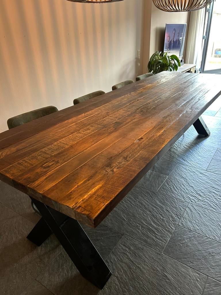 Hele mooie eettafel, Huis en Inrichting, Tafels | Eettafels, 200 cm of meer, Zo goed als nieuw, Rechthoekig, 50 tot 100 cm