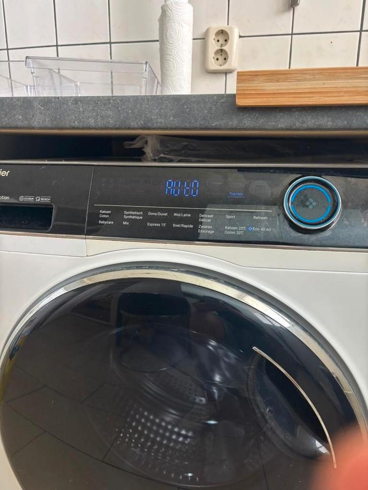 Haier HW80-B14979 wasmachine, Witgoed en Apparatuur, Wasmachines, Zo goed als nieuw, Voorlader, 6 tot 8 kg, 85 tot 90 cm, 1200 tot 1600 toeren