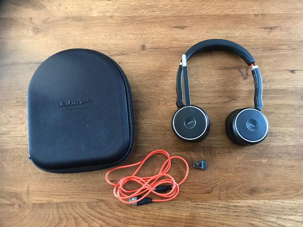 Jabra headset, Computers en Software, Headsets, Ophalen, On-ear, Zo goed als nieuw, Draadloos