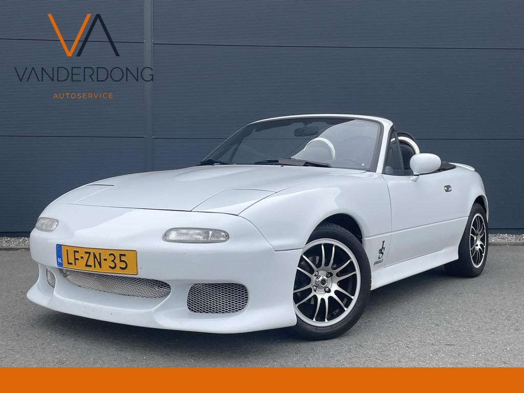 Mazda MX-5 1.6i-16V | Special custom made |, Auto's, Mazda, Gebruikt, Zwart, 4 cilinders, Cabriolet