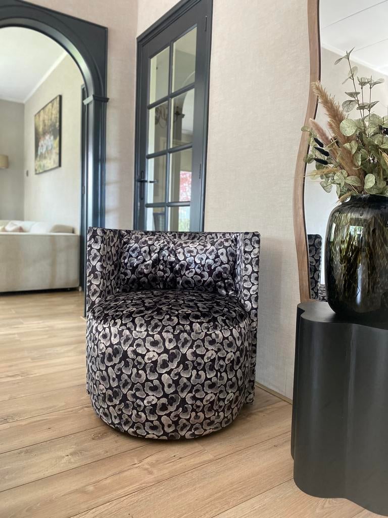 Ronde fauteuil, Huis en Inrichting, Fauteuils, Ophalen, Design, 75 tot 100 cm, Zo goed als nieuw