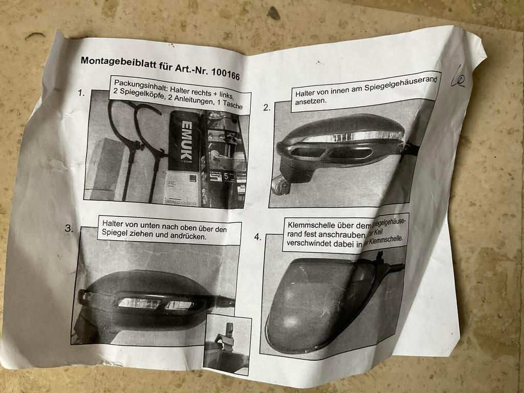 Caravanspiegels Emuk voor VW Passat B8 - Set met lichte bars, Ophalen, Gebruikt, Volkswagen