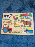 Houten Puzzel Boerderij Dieren, 2 tot 4 jaar, Ophalen of Verzenden, Zo goed als nieuw, Van hout