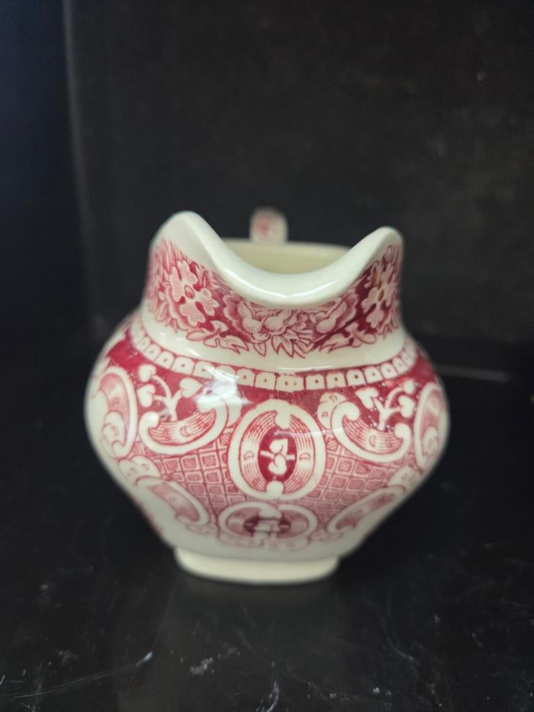 Roomkannetje met rood-witte print royal Sphinx, Antiek en Kunst, Ophalen of Verzenden