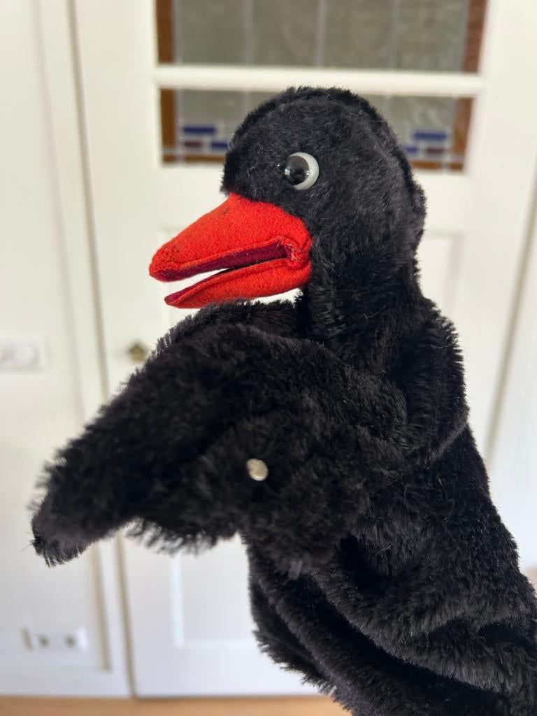 Steiff handpop de Raaf - Vintage, Ophalen of Verzenden, Gebruikt, Jongen of Meisje
