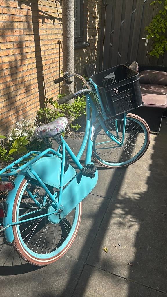 Popal meisjes fiets aqua blauw 24 inch, Fietsen en Brommers, Fietsen | Meisjes, Ophalen, Gebruikt, 24 inch