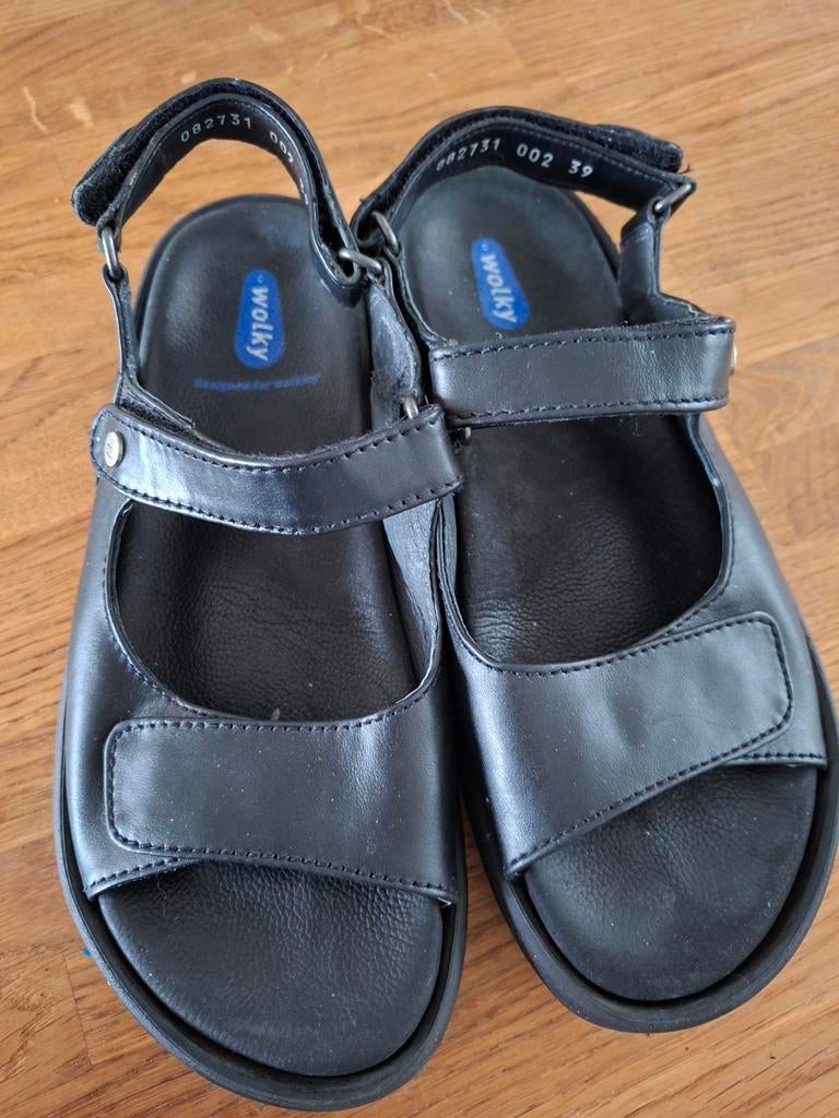 Wolky's  mt 39, Ophalen of Verzenden, Zo goed als nieuw, Zwart, Sandalen of Muiltjes