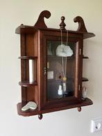 Vintage Houten Wandkastje met Glazen Deur, Ophalen