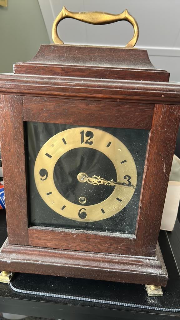 Antieke eikenhouten tafel klok, Antiek en Kunst, Antiek | Klokken, Ophalen