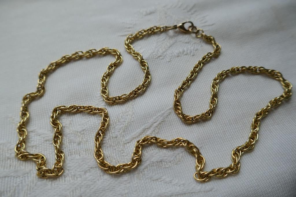 Rope ketting  -   Goud verguld, Sieraden, Tassen en Uiterlijk, Kettingen, Verzenden, Zo goed als nieuw, Goud, Overige materialen