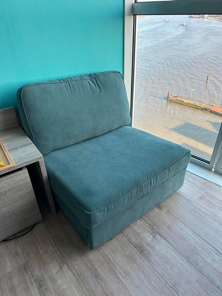 Ikea Kivik slaapbank, Huis en Inrichting, Slaapkamer | Slaapbanken, Zo goed als nieuw, 90 cm, Eenpersoons, Groen, Ophalen