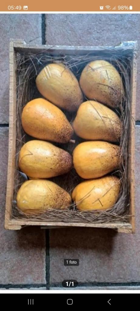Nieuw Houten kist met houten peren in folie, Ophalen of Verzenden