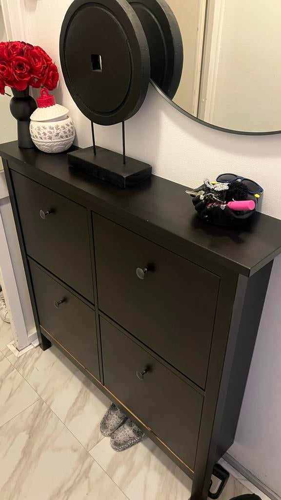 IKEA HEMNES Schoenenkast - Zwartbruin met 4 vakken, Ophalen, Gebruikt