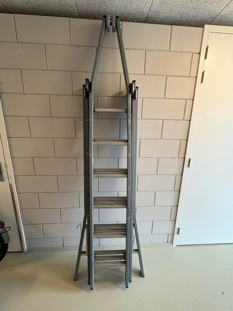 Dirks 3x6 puntladder, Ophalen, Zo goed als nieuw, Ladder, Opvouwbaar of Inschuifbaar