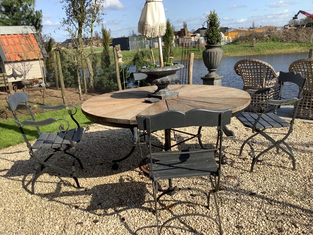 4 zware originele bistro tuinstoelen snorrestoelen, Ophalen of Verzenden, Gebruikt, Overige materialen, 4 zitplaatsen