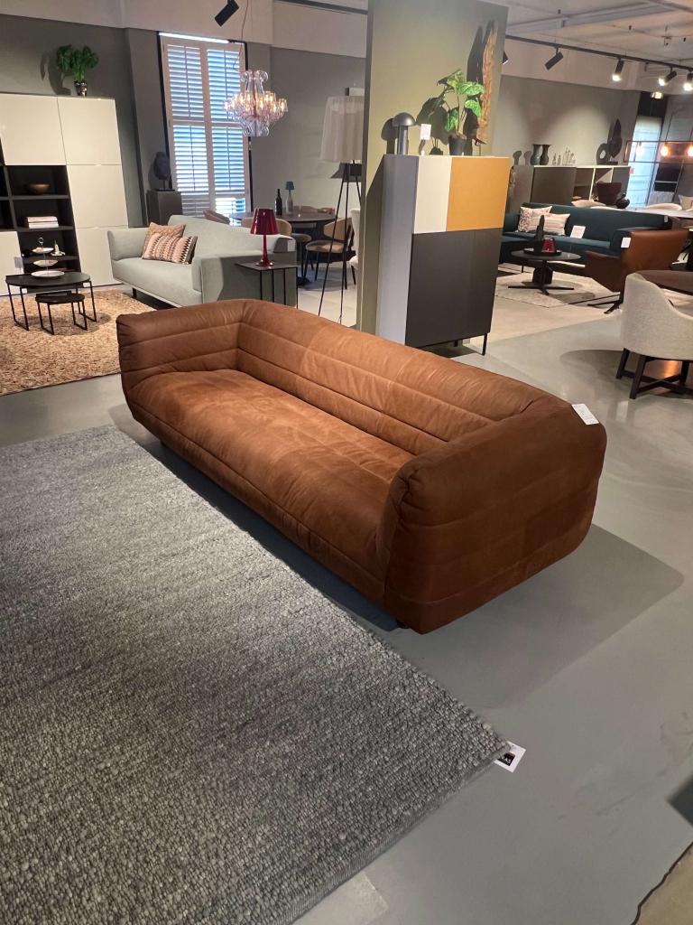 !Nieuw! - Label - Cocoon - leder elite opal - bank, Huis en Inrichting, Banken | Bankstellen, Nieuw, Rechte bank, Driepersoons