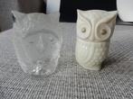 2 uilen  glas -Avon- Pukeberg, Verzamelen, Beelden en Beeldjes, Ophalen of Verzenden, Zo goed als nieuw, Dier