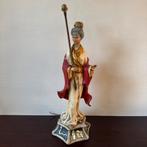 Antiek Gipsen Geisha Tafellamp, Beeld, 1940, Lamp, Fakkel, Ophalen of Verzenden