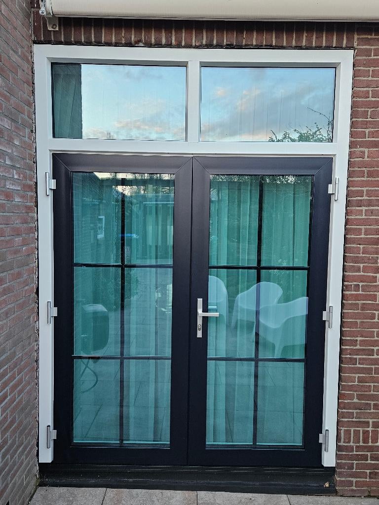 Kunststof openslaande deuren 1980*2760mm monumentenblauw, Ophalen, Kunststof, Deurkozijn, 225 cm of meer