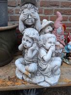 Horen Zien Zwijgen stenen tuinbeeld, Tuin en Terras, Tuinbeelden, Ophalen, Zo goed als nieuw, Steen, Overige typen