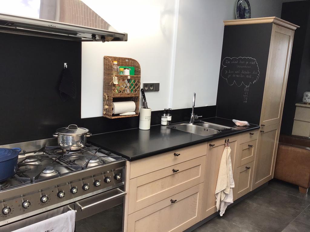 Eiken keuken blank   deuren massief hout, Ophalen of Verzenden, Gebruikt