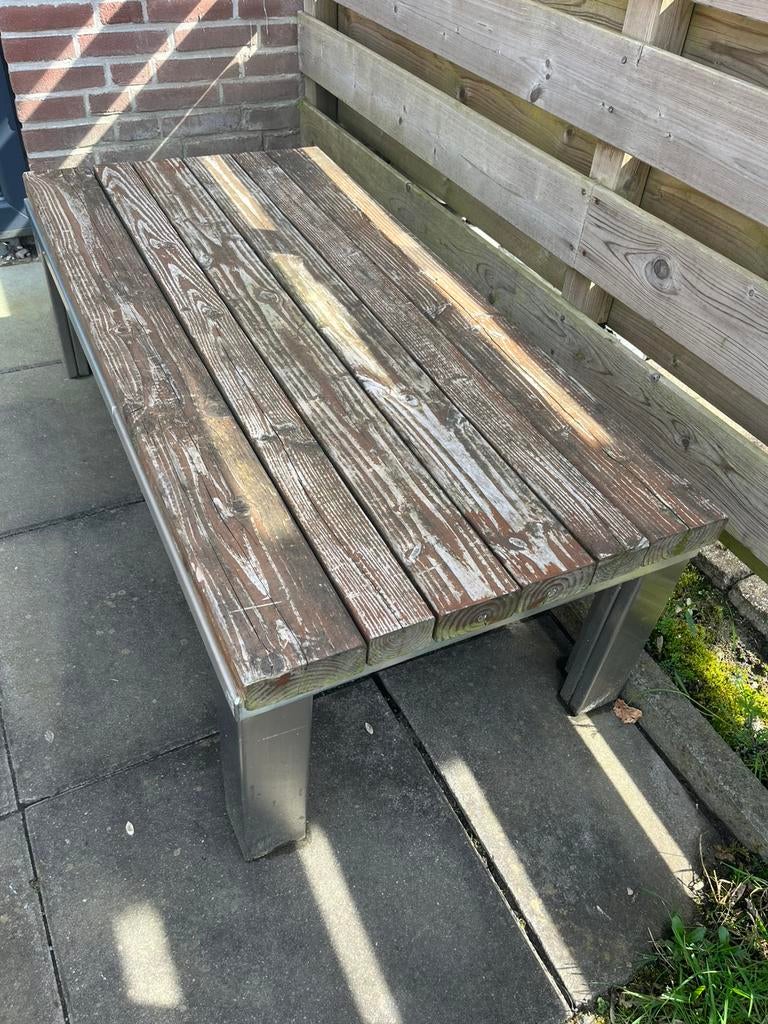 Salon tafel voor buiten., Ophalen, Gebruikt, Rechthoekig, Staal